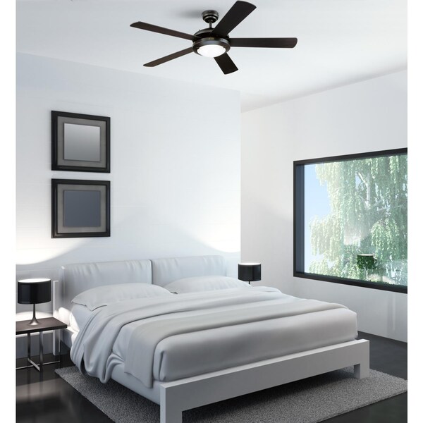 Westinghouse Comet 52" 5-Blade Matte Black Indoor Ceiling Fan w/Dimmable LED Light - 7224200