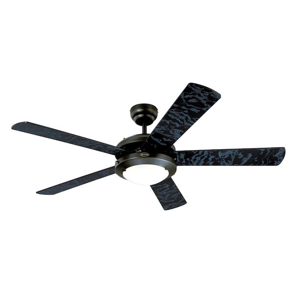 Westinghouse Comet 52" 5-Blade Matte Black Indoor Ceiling Fan w/Dimmable LED Light - 7224200