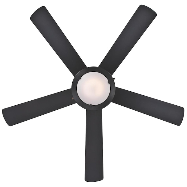 Westinghouse Comet 52" 5-Blade Matte Black Indoor Ceiling Fan w/Dimmable LED Light - 7224200