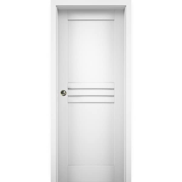 Vdomdoors French Interior Door, 42" x 84", Gray - MELA7444PD-WS-18
