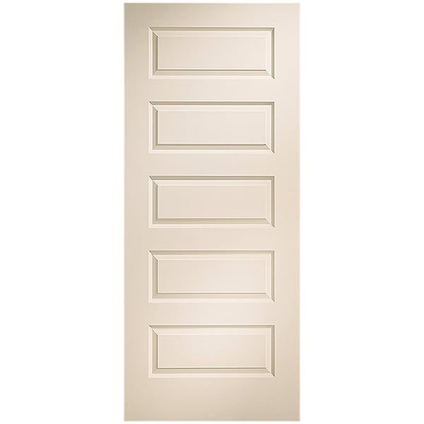 Codel Doors 18" x 80" Primed 5-Panel Rockport Molded Hollow Core Slab Door - 1668MHCROC