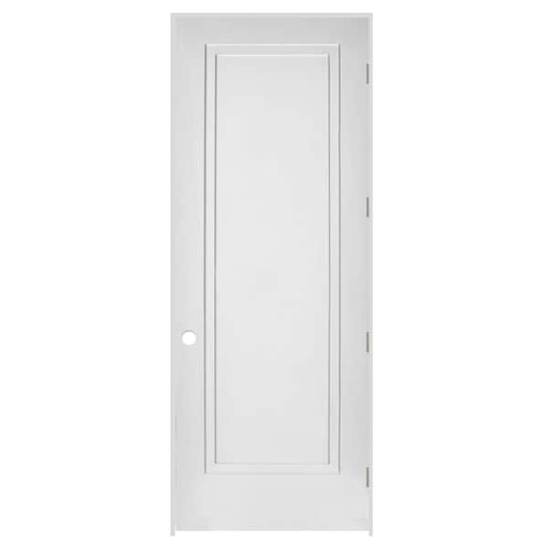 Codel Doors 32" x 96" x 1-3/8" Primed 1-Panel 2-Step Interior Shaker 4-9/16" LH Prehung Door w/Stn Nickel Hngs - 2880PRI8491LH154916
