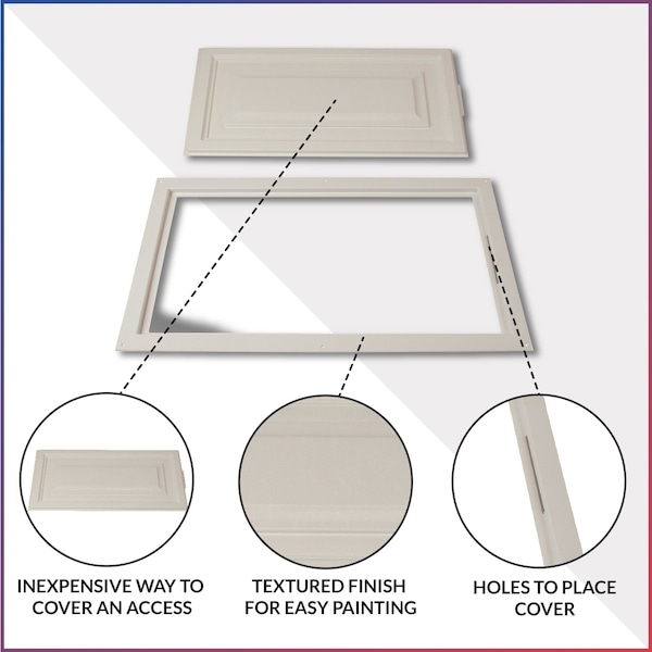 American Built Pro Access Panel, 14 in x 26 in White Plastic TwoPiece, 12PK - AP 1426 P12