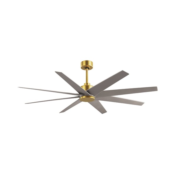 Matthews Fan Co Ariella 8-Blade Ceiling Fan In Brushed Brass And Brushed Nickel Blades - AN-BRBR-BN-64