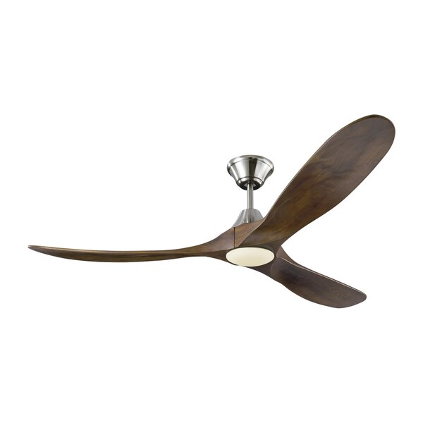 Monte Carlo Maverick 60 Led - Brushed Steel W Dark Walnut Blades - 3MAVR60BSD