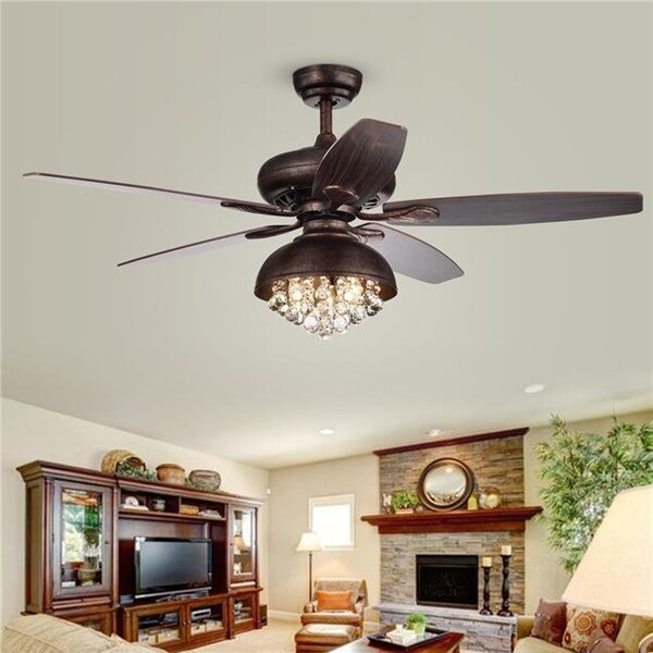 Warehouse Of Tiffany Warehouse of Tiffany CFL-8334REMO 52 in. Fredix Indoor Remote Controlled Ceiling Fan with Light Kit; Bronze - CFL-8334REMO