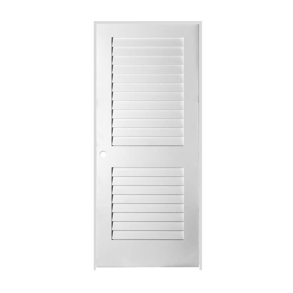 Trimlite 36"x80"x13/8" Primed Plantation Louver Interior Shaker 71/4" RH Prehung Door Matte Black Hinges - 3068PRI8730RH10B714