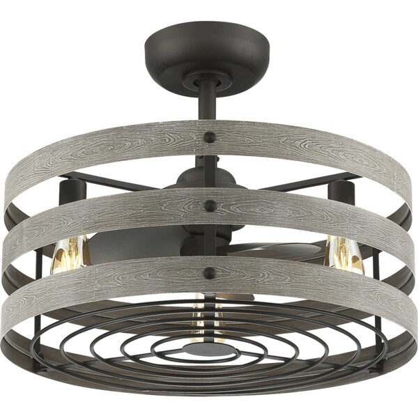 Progress Lighting Gulliver 23" 3-blade fandelier with LED lights - P250012-143-22