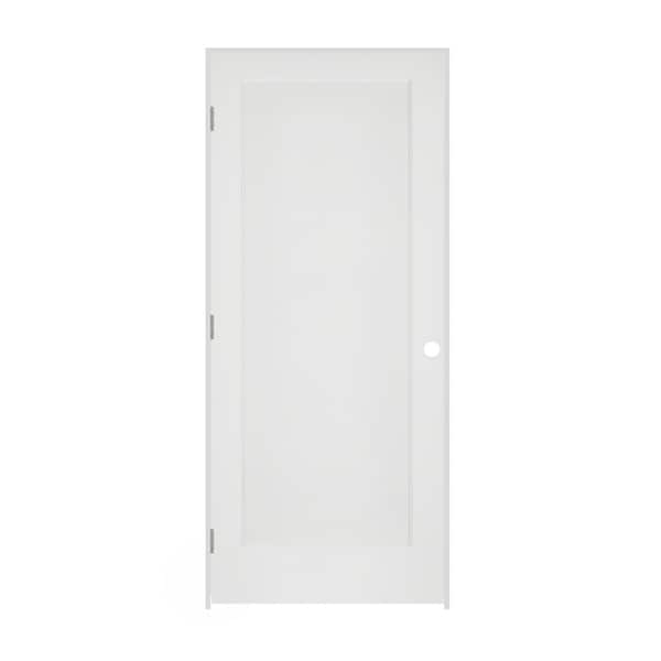 Trimlite 34"x80"x13/8" Primed 1Panel Interior Flat Panel Ovolo Bead 49/16" RH Prehung - 2168PRI8020RH154916