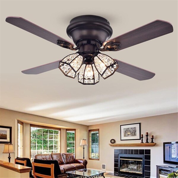 Warehouse Of Tiffany CFL-8173REMO-AB 42 in. Tarudor Indoor Remote Controlled Ceiling Fan with Light Kit, Bronze - CFL-8173REMO/AB