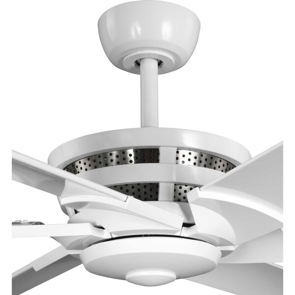 Progress Lighting Huff Collection Indoor/Outdoor 96" Six-Blade Satin White Ceiling Fan - P250030-028