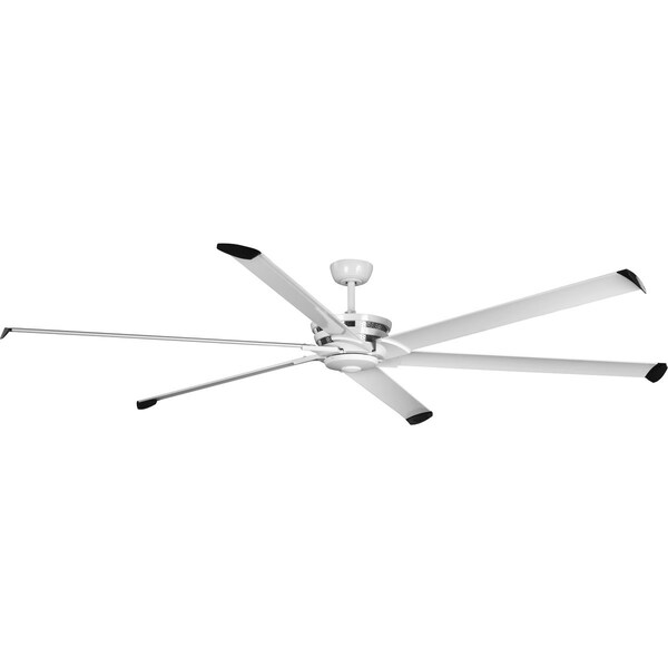 Progress Lighting Huff Collection Indoor/Outdoor 96" Six-Blade Satin White Ceiling Fan - P250030-028
