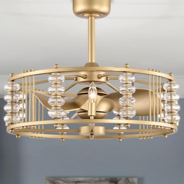 Warehouse Of Tiffany 28 in. Randy Indoor 4-Light Matte Gold Ceiling Fan with Light Kit - DW01W55MG