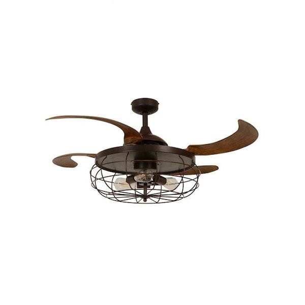 Rayo 48 in. Industri Oil Rubbed Bronze & Dark Koa Ceiling Fan with Light - RA2773459