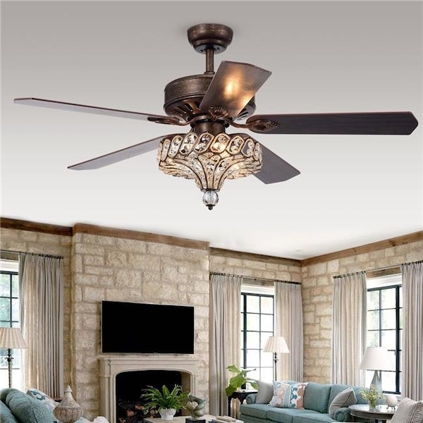Warehouse Of Tiffany Warehouse of Tiffany CFL-8352REMO-RB 52 in. Pilette Indoor Remote Controlled Ceiling Fan with Light Kit; Bronze - CFL-8352REMO/RB