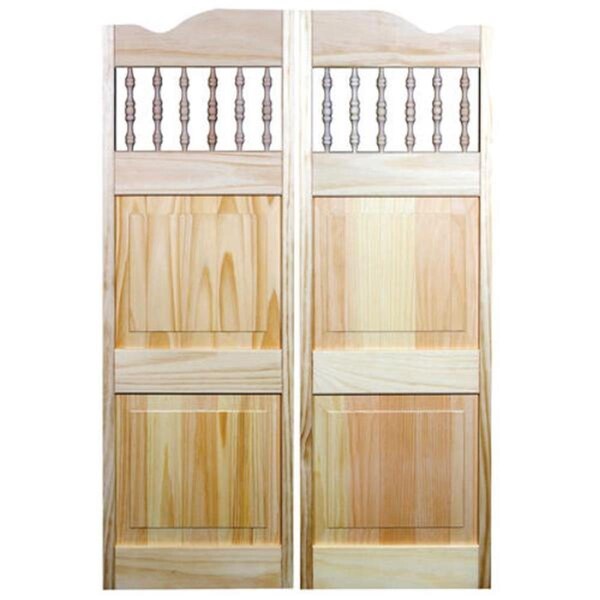 Parche 30 x 42 in. Carson City Spindle Top Cafe Door, Unfinished Pine - PA3028833