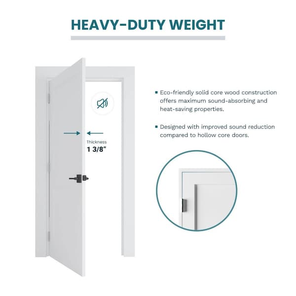 Reso 36 in x 96 in Right-Handed Solid Core Primed Single Prehung Interior Door Oil Rubbed Bronze Hinges - RID3696-2W-ORB-RH
