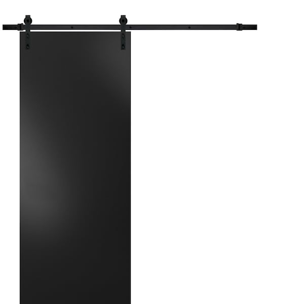 Sartodoors 36x96" Hardware Planum 0010 Black Matte Top Mount 6.6' Rail HangersSet Modern Panel Interior - PLANUM10BD-B-BLK-3696
