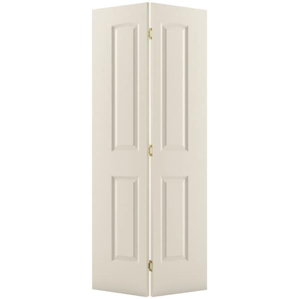 Codel Doors 24" x 80" Primed 2-Panel Arch Top Caiman Molded Hollow Core Bifold Door and Hardware - 2068MHCCAIBF