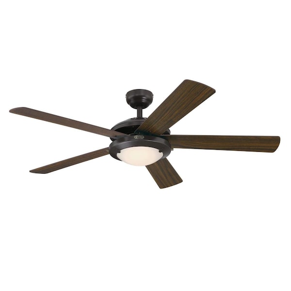 Westinghouse Ceiling Fan Indoor 52In Comet DmLED Esp Rvrs 5Bld Esp/Rch Wlnt Frost Glass - 7307200