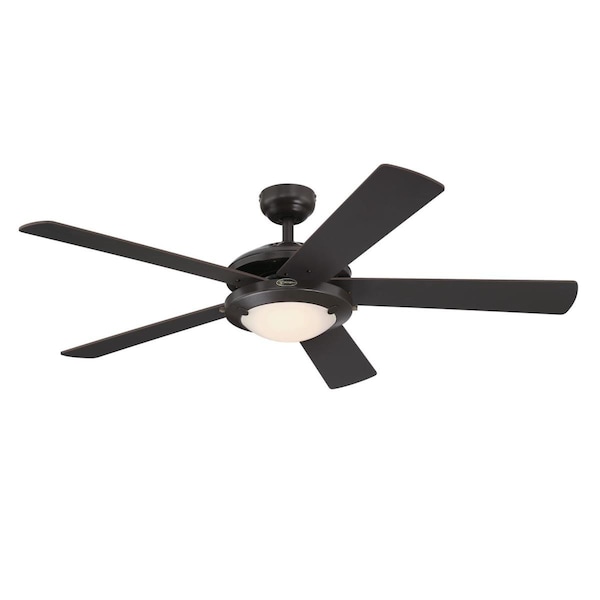 Westinghouse Ceiling Fan Indoor 52In Comet DmLED Esp Rvrs 5Bld Esp/Rch Wlnt Frost Glass - 7307200