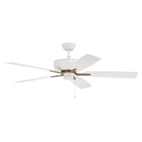 Craftmade 52in Pro Plus in White/satin Brass w/ White/Washed Oak Blades - P52WSB5-52WWOK