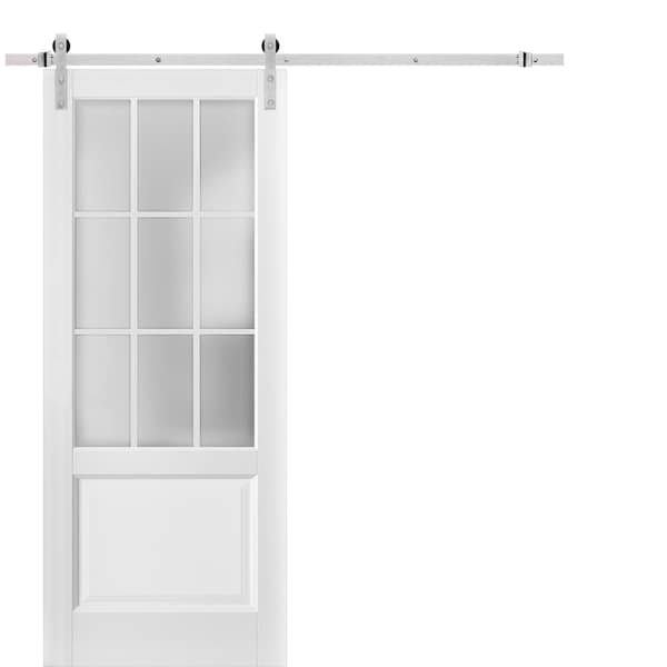 Sartodoors Barn Interior Door, 30" x 80", White - FELICIA3309BD-S-BEM-30