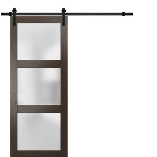 Sartodoors Barn Interior Door, 42" x 80", Chocolate - LUCIA2552BD-B-CA-42