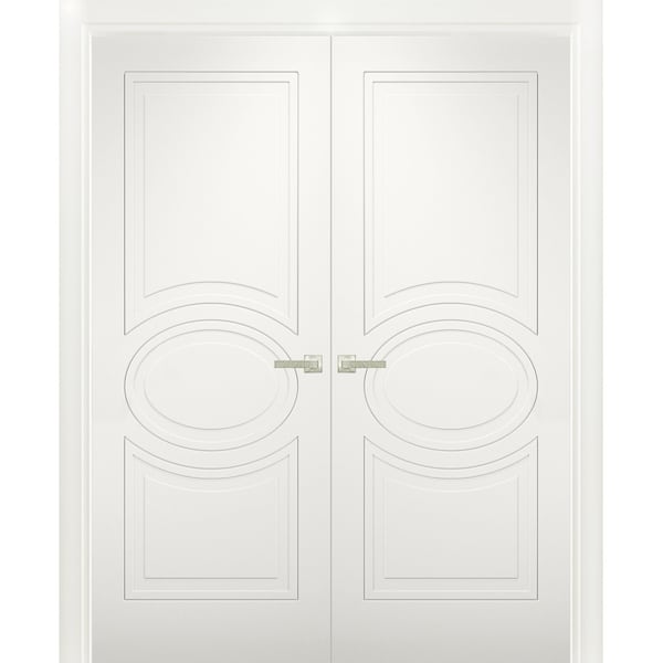Vdomdoors Double French Interior Door, 48" x 96", White - MELA7001DD-WS-4896