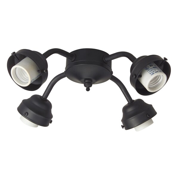 Craftmade 4 Light Ceiling Fan Fitter In Flat Black, 549917 - F400-FB-LED