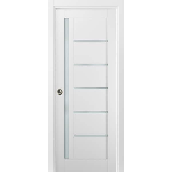 Sartodoors Pocket Interior Door, 32" x 80", Gray - QUADRO4088PD-WS-32