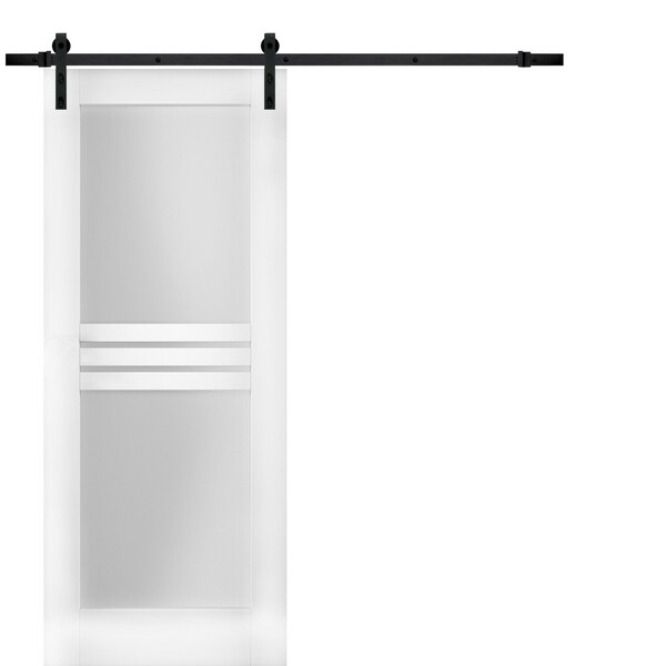 Vdomdoors Barn Interior Door, 36" x 84", White - MELA7222BD-B-WS-3684