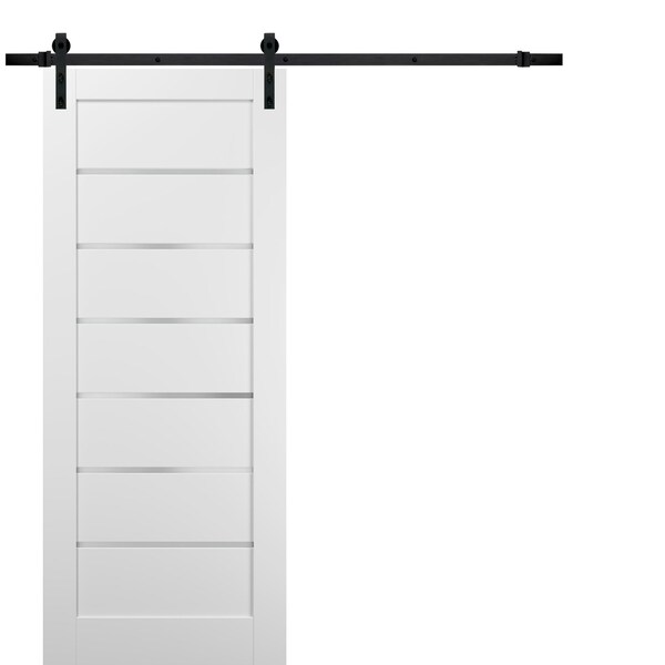 Sartodoors Barn Interior Door, 36" x 96", White - QUADRO4117BD-B-WS-3696