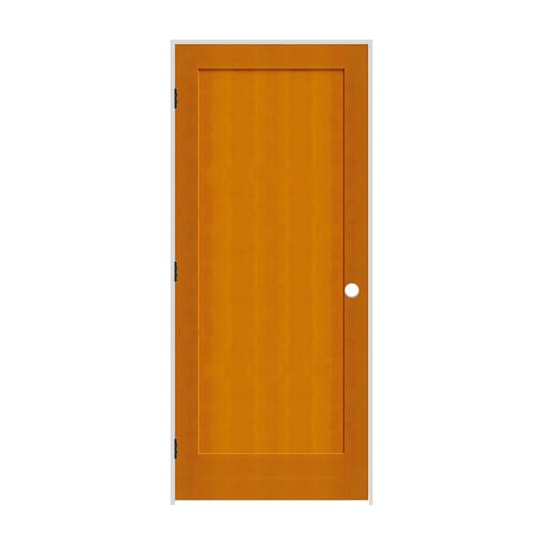 Trimlite 34" x 80" x 1-3/8" Fir 1-Panel Interior Shaker 4-9/16" RH Prehung Door with Matte Black Hinges - 2168FIR8401RH10B4916