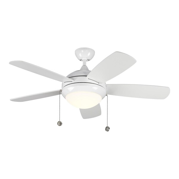 Monte Carlo Discus Classic 44 Led Ceiling Fan In White With White Blades - 5DIC44WHD-V1