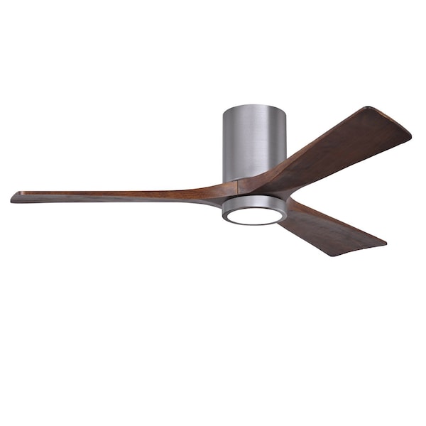 Matthews Fan Co Irene-3Hlk Three-Blade Flush Mount Paddle Fan In Brushed Pewter Finish, 832977 - IR3HLK-BP-WA-52