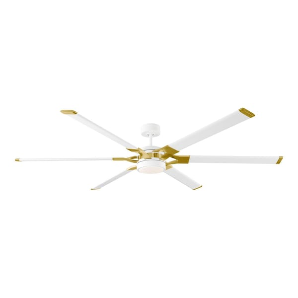 Monte Carlo Loft 72 Led - Matte White W Burnished Brass - 6LFR72RZWBBSD