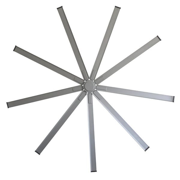 Maxx Air Industrial Ceiling Fan, 8 ft Blade Dia, 9 Blades, 6 Speeds, 120 V, Brushed Nickel, 96 in. W - ICF96UPS
