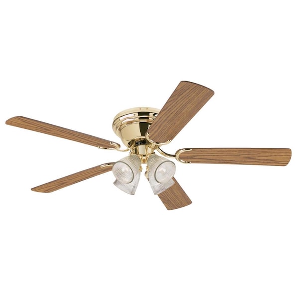 Westinghouse Westinghouse Contempra IV 52 in. Polished Brass Brown LED Indoor Ceiling Fan - 72324