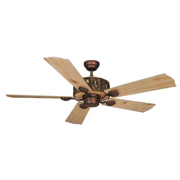 Perfecttwinkle Log Cabin 52 in. Ceiling Fan - Weathered Patina - PE2681409