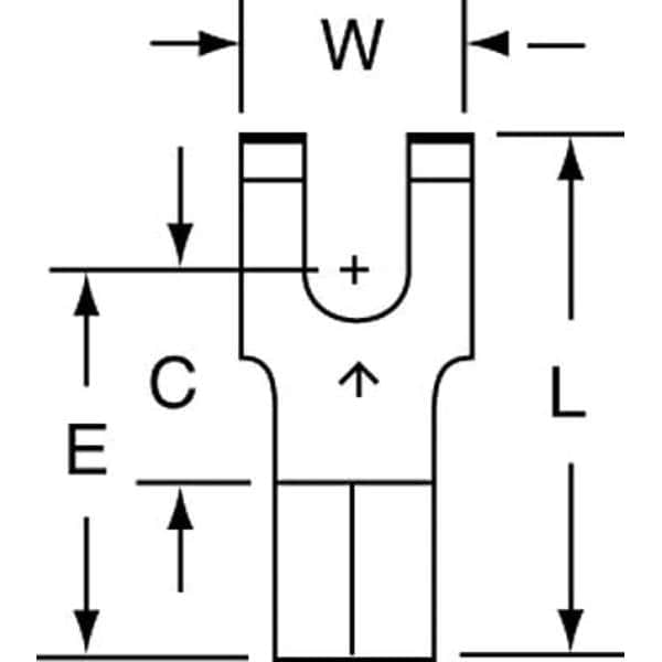 Terminal de Bloque de Tenedor No Aislado de 3M 12-10 AWG para Tornillo #8, Paquete de 500 unidades - MU10-8FFBK