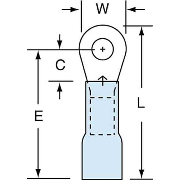 Terminal de Anillo Termocontraíble 16-14 AWG #6 para Perno PK250 - MH14-6R/LK