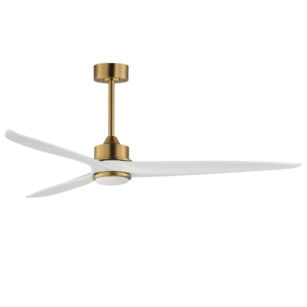 Maxim Lighting Woodwind 80'' Solid Wood Blade Fan W LED Light Kit, Natural Aged Brass - 88834NAB