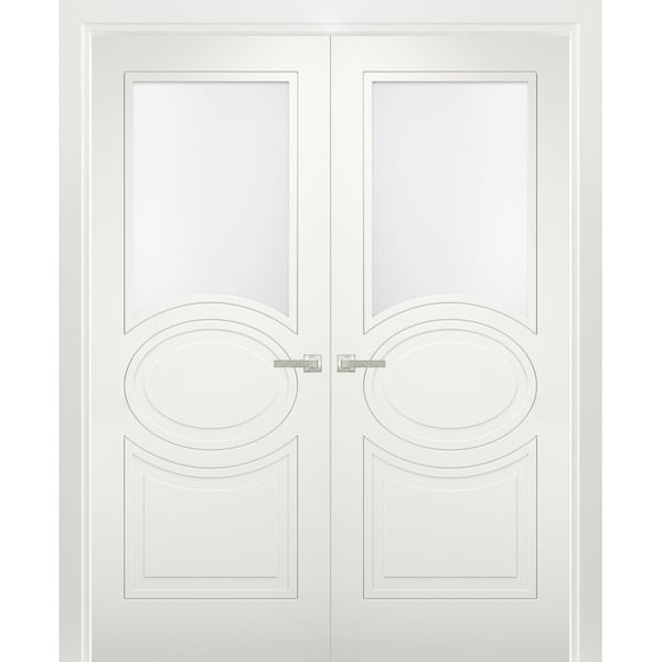 Vdomdoors Double French Interior Door, 84" x 84", White - MELA7012DD-WS-8484