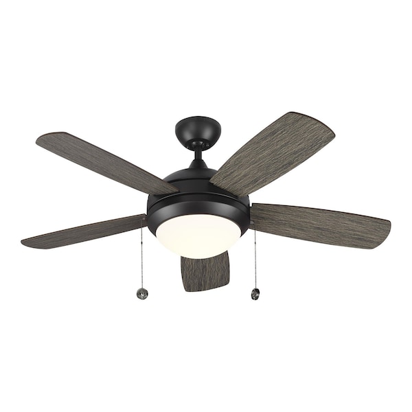 Monte Carlo Discus Classic 44 Led Ceiling Fan In Aged Pewter With Light Grey Oak Blades - 5DIC44AGPD-V1