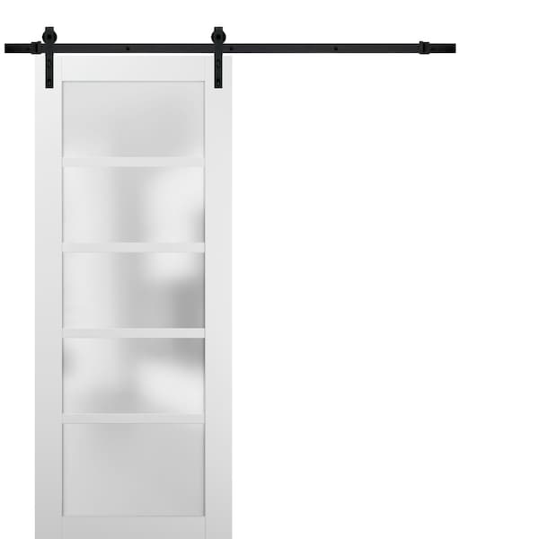 Sartodoors Barn Interior Door, 32" x 80", White - QUADRO4002BD-B-WS-28