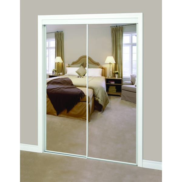 Renin 72 in. x 80 1/2 in. Bypass Mirrored Closet Door - BY0120BWCLE072080