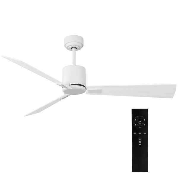 Iliving Indoor/Outdoor 56 in. White/Wood Ceiling Fan with Remote Control 3 Blades 6 Speeds - ILG8CF56W