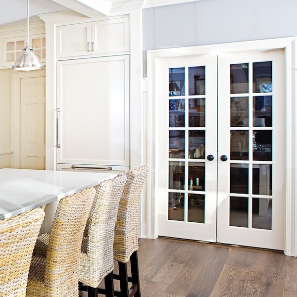 Codel Doors 30" x 80" Primed 10-Lite Interior French Slab Door with Clear Tempered Glass - 2668PRI1310CLET