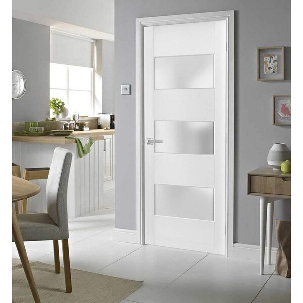 Sartodoors Slab Interior Door, 36" x 96", White - LUCIA4070S-BEM-3696